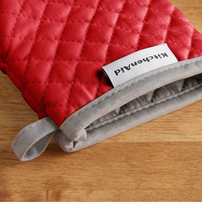 Fire Red Cotton and Silicone Mini Oven Mitts, 2-Pack
