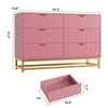 6 Drawer Double Dresser,Modern Dresser for Bedroom with Gold Handles,Long Storage Organizer - 2 of 4