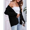 Women's Lightweight Crochet Cardigan Long Sleeve Hollow Out Kint Sweaters - 2 of 4