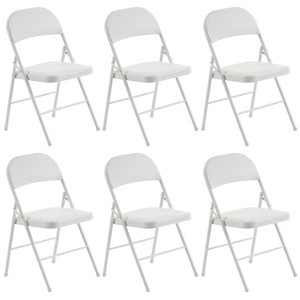Sevobal Outdoor Portable Chairs 6PCS Foldable Soft Cushion Chair Set with PVC Seat for Living Room and Reception, White, 15.75"*17.72"*30.71" - 1 of 4