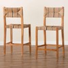 bali & pari 2pc Prita Paper Loom and Mahogany Wood Counter Height Bar Stool Set - 3 of 4