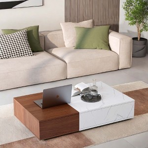 NicBex Modern Rectangle Coffee Table with 2 Storage Drawers for Living Room and Office - 1 of 4