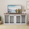 Dog Crate Furniture, Large Dog Crate - Heavy Duty Kennel with Divider, All Steel Frame TV Stand/End Table, Farmhouse Style for Large Breed/2 Dogs - 2 of 4