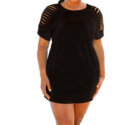 Women's Plus Size Jersey Cut Out Cover Up Dress - Always for Me