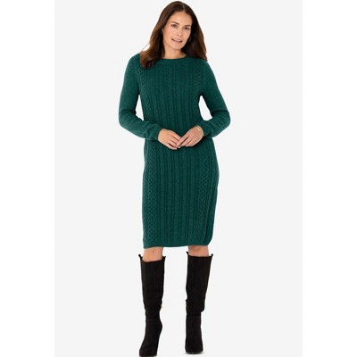 Woman Within Plus Size Cable Knit Sweater Dress