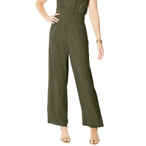 Roaman's Women's Plus Size Ultrasmooth Fabric Wide-Leg Pant - 1 of 4