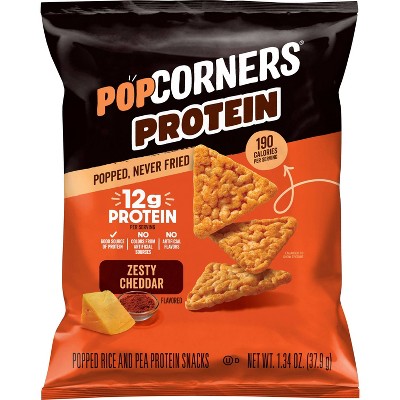 Popcorners Zesty Cheddar Protein Chips - 5.36oz/4ct