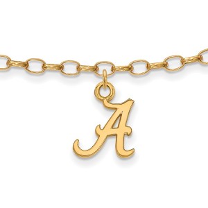 Black Bow Jewelry 14k Yellow Gold Plated Sterling Silver Alabama Crimson Tide NCAA Anklet 9 Inch - 1 of 4