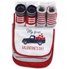 Hudson Baby Infant Boy Cotton Bib and Sock Set, Valentine Truck, One Size - 2 of 4