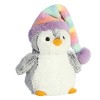 Aurora Small Pom Pom Rainbow Hat PomPom Penguin Festive Stuffed Animal Gray 9" - 2 of 4