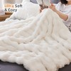 Aoibox Faux Fur Throw Blanket for Couch - Cream White Fluffy Cozy Rabbit Fleece, Plush Soft Bubble Blanket for Sofa & Bed, Warm Fuzzy Home Decor - 4 of 4