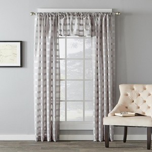 Parkland Windowpane Tailored Fabric Panel - Dove Gray - 1 of 3