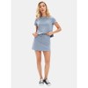 EXLURA Womens Casual Summer 2 Piece Short Skirt Sets Short Sleeve Tshirt And Tennis Skort Dressy Cotton Matching Sweatsuits - 4 of 4