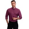 INSPIRE CHIC Men's Point Collar Long Sleeve Button Down Solid Color Formal Dress Shirts - 2 of 4
