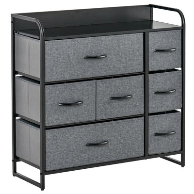 NicBex 7 Drawers Dresser for Bedroom,Fabric Dresser with Wooden Platform,Dressers for Kids Room,Living Room,Entry and Hallway,Dark Gray