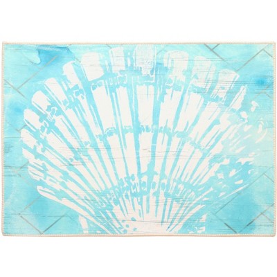 Olivia’s Home Cerulean Clam Shell Doormat – 22" × 32" Indoor/Outdoor Rectangle with Coastal Shell Design