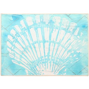 Olivia’s Home Cerulean Clam Shell Doormat – 22" × 32" Indoor/Outdoor Rectangle with Coastal Shell Design - 1 of 3