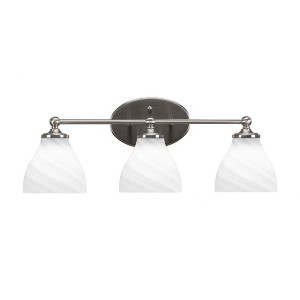 Toltec Lighting Capri 3 - Light Vanity in  Brushed Nickel with 6.25" White Marble Shade - 1 of 1