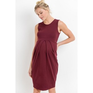 Hello Miz Women's Sleeveless Front Pleat Maternity Dress - 1 of 4