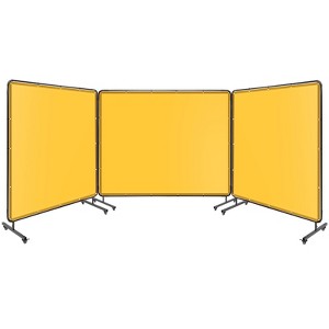 Welding Screen with Frame, 6 x 6ft /6 x 8ft Translucent Shield 3 Panel Welding Curtain Screens, Adjustable Size, Moveable & Professional for Workshop - 1 of 4