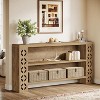 Tribesigns 70.87-Inch Extra Long Console Table with Storage, 3-Tier Narrow Sofa Table Behind Couch - 4 of 4