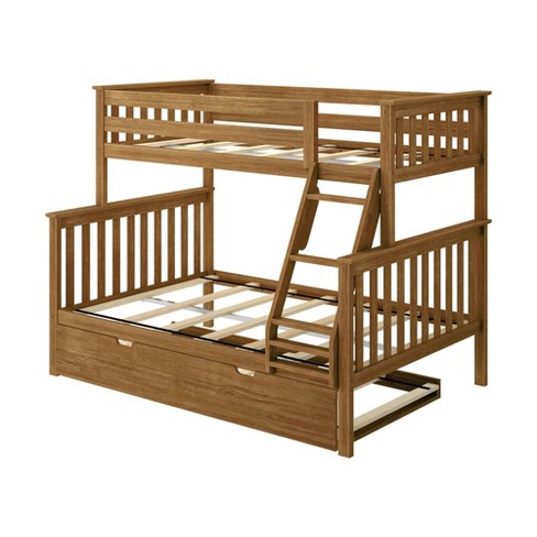 Max & Lily Wooden Twin Over Full Bunk Bed With Storage Trundle And ...