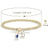 Free bird Cross Birthstone Bracelet | Dainty 14K Gold Plated Cross Charm Bracelet | Stretchable Elastic Gold Beaded Bracelet - 2 of 4
