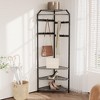 Corner Hall Tree with Shoe Bench, Entryway Coat Rack with 12 Double Hooks, Freestanding Storage Organizer for Home, Office, Bedroom, Mudroom - 3 of 4