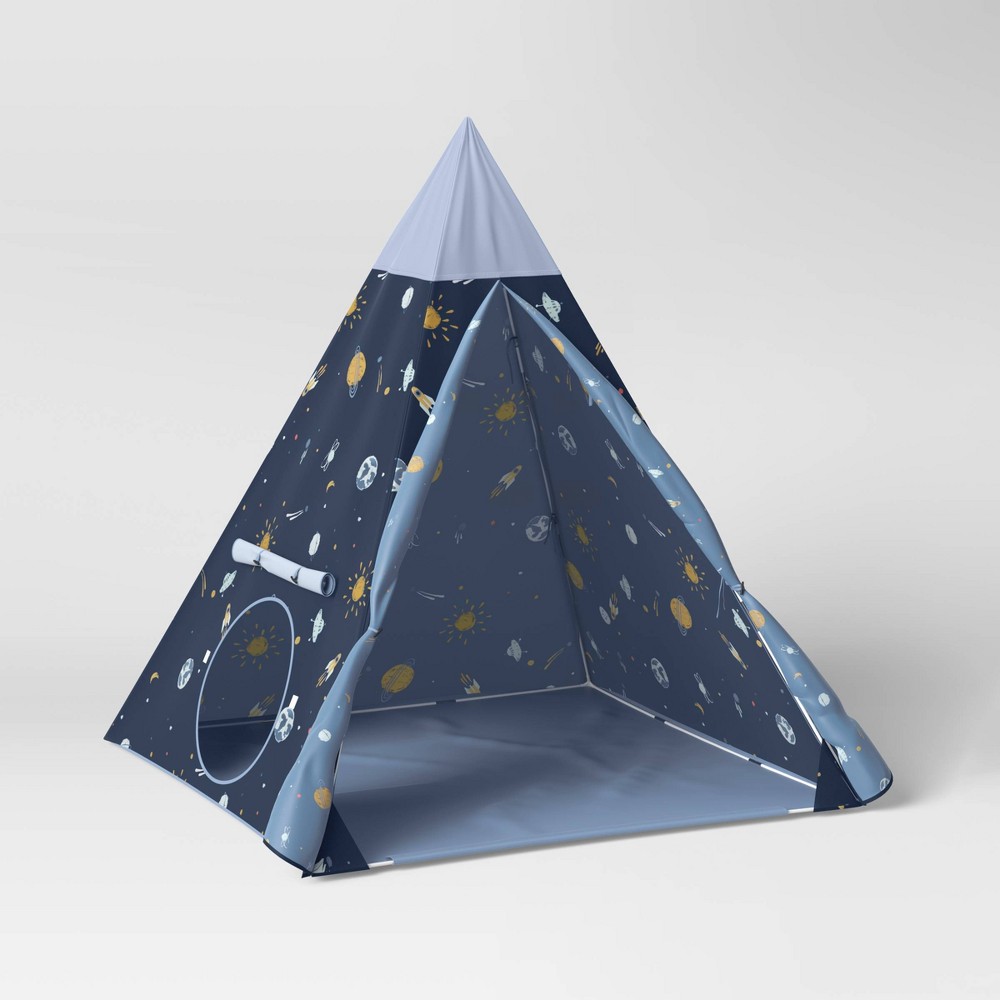 Space Kids' Tent - Pillowfort™: Teepee Tent for Toddlers, Polyester, Fiberglass Frame, 3+ Years, 60" Height