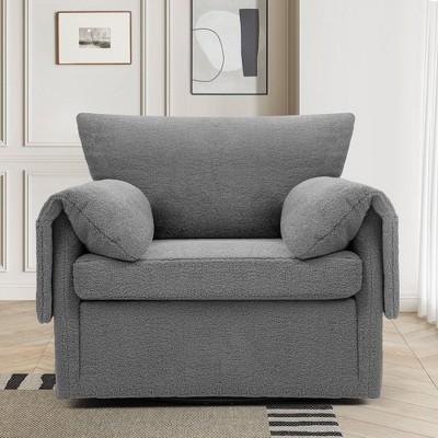 CAVINAS Modern Swivel Accent Chair Oversized Armchair Comfy Chair Single Sofa Chair Lounge Chair