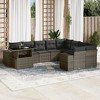 vidaXL Patio Sofa Set with Cushions Outdoor Furniture 10 Piece Poly Rattan - Gray - 2 of 4