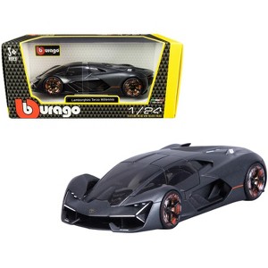 Lamborghini Terzo Millennio Dark Gray Metallic with Black Top and Carbon Accents 1/24 Diecast Model Car by Bburago - 1 of 3
