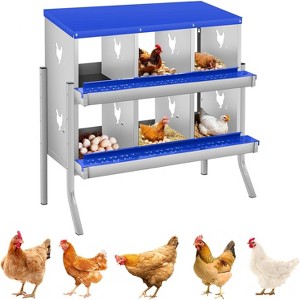 Coucheta Chicken Nesting Boxes - Available in Multiple Styles (Bracket Leg/Two-Tier/Wall Mount) & Compartments (6/8/10) for Easy Egg Collection. - 1 of 4