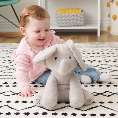 Gray Plush Singing Elephant Toy with Flapping Ears