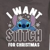 Men's - Lilo and Stitch - I Want A Stitch For Christmas Short Sleeve Graphic T-Shirt - 2 of 4