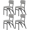 Set of 2/4 Dining Chairs with Boucle Upholstered Back and Metal Legs for Living Room, Dining Room, Kitchen - 2 of 4