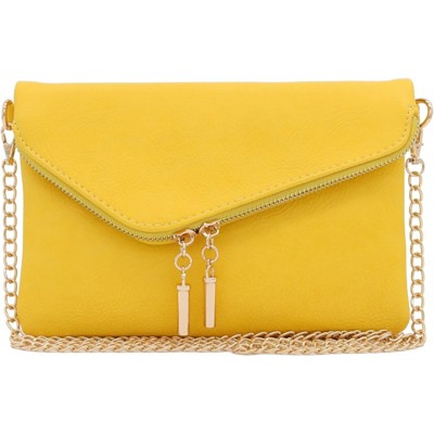 BEAFUP Envelope Wristlet Clutch Crossbody Bag with Detachable Chain Strap, Faux Leather Purse with Magnetic Snap Flap and Hardware