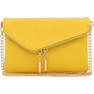 BEAFUP Envelope Wristlet Clutch Crossbody Bag with Detachable Chain Strap, Faux Leather Purse with Magnetic Snap Flap and Hardware - 1 of 4