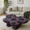 47'' Curved Butterfly Fiberglass Artistic Coffee Table, Modern Sculptural Coffee Table with Limestone Texture for Living Room Office-Coolbibila - 2 of 4