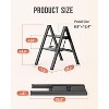 Itopfox 2 Step Foldable Ladder, Lightweight Aluminum Stool for Home Kitchen Closet, Anti-Slip Pedals, Easy Folding, Portable, 300lbs Capacity - Black - 2 of 4