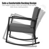 Costway Patio Rattan Rocker Chair Outdoor Glider Rocking Chair Cushion Lawn Navy\Black\Grey - 4 of 4