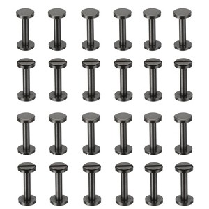 Unique Bargains Brass Rust-proof Durable Leather Belt Scrapbook Binding Chicago Screws 25 Sets - 1 of 4