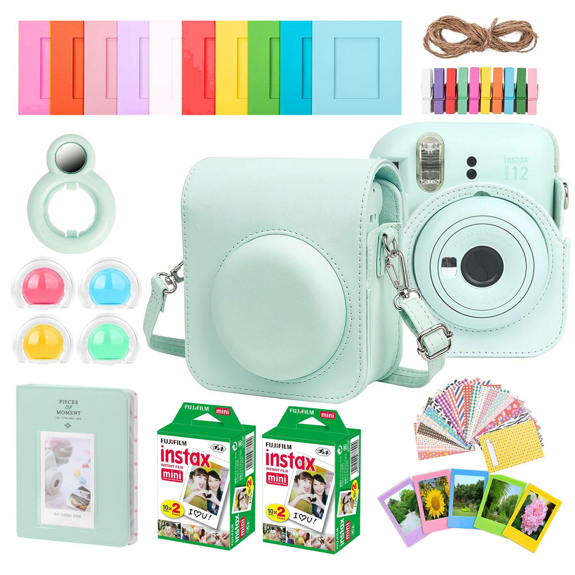 Fujifilm 2x10 Film Mini Instax Film Pack Camera Accessory Bundle – Filters Included – Complete Photography Starter Kit
