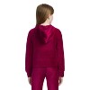 Converse® Girls' Ribbed Zip Up Velour Hoodie - Berry Red - 2 of 4