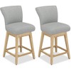 JUJABU 26.8 Inch Modern Swivel Barstools Set of 2 with Upholstered and Solid Wood Legs - 2 of 4