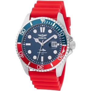 Invicta 47164 Men's Pro Diver Blue Dial Red Silicone Strap Watch - 1 of 3