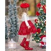 Sparkling Reindeer Sequin Long Sleeve Tutu Dress Mia Belle Girls - 4 of 4