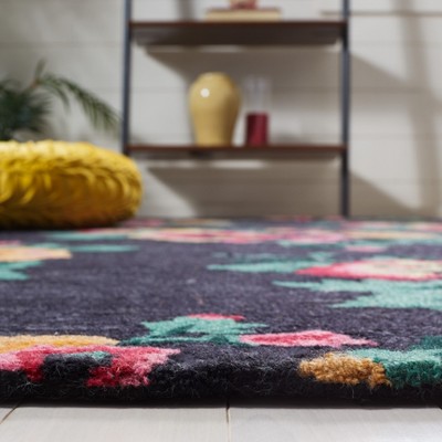 Jardin Black Floral Hand-Tufted Wool Area Rug