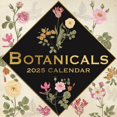The Gifted Stationery 2025 Square Wall Calendar, Botanicals, 16-Month Arts & Antiques Theme with 180 Reminder Stickers (12x12 In)