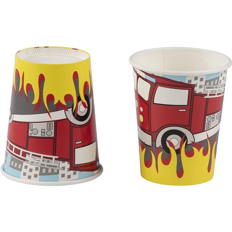 Juvale Fire Truck Party Supplies Paper Plates Cutlery (Set of 24), 5 of 8